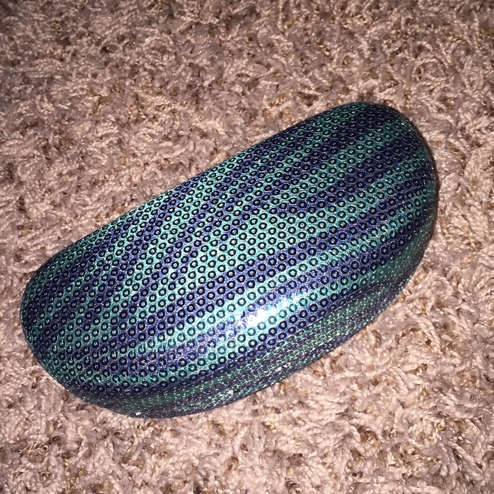 Turquoise Zebra Glasses Case